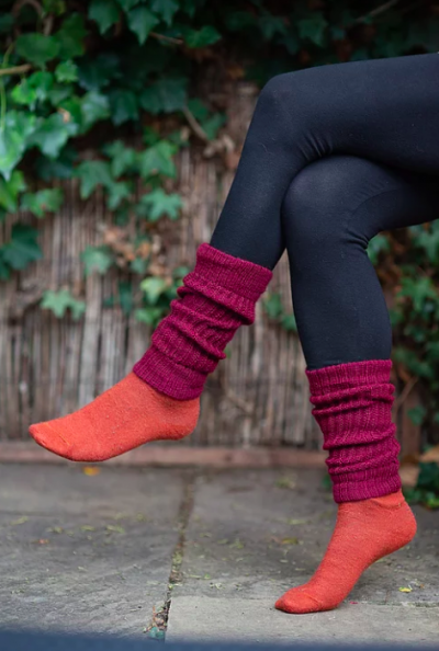 Burgundy legwarmers