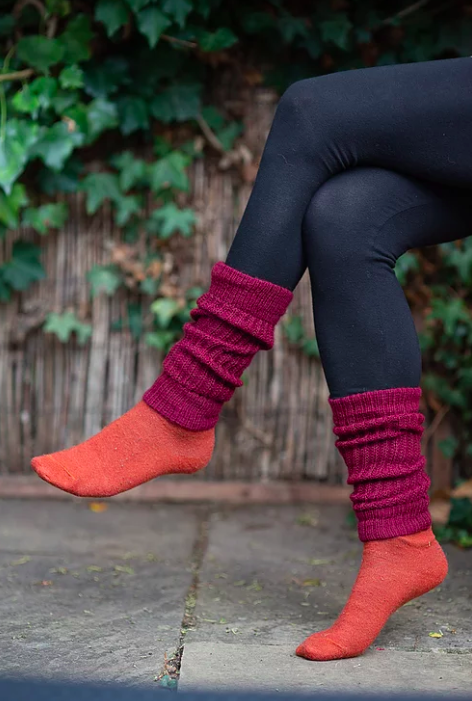 Burgundy legwarmers
