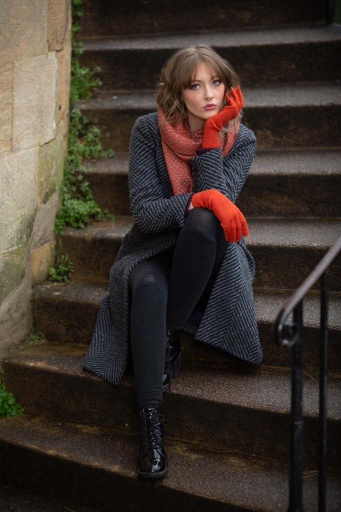 orange silver scarf 1
