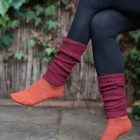 Burgundy legwarmers