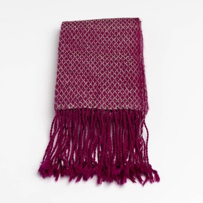 Sucre pure alpaca scarf fushia and cream