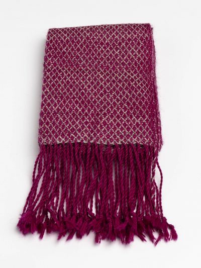 Sucre pure alpaca scarf fushia and cream