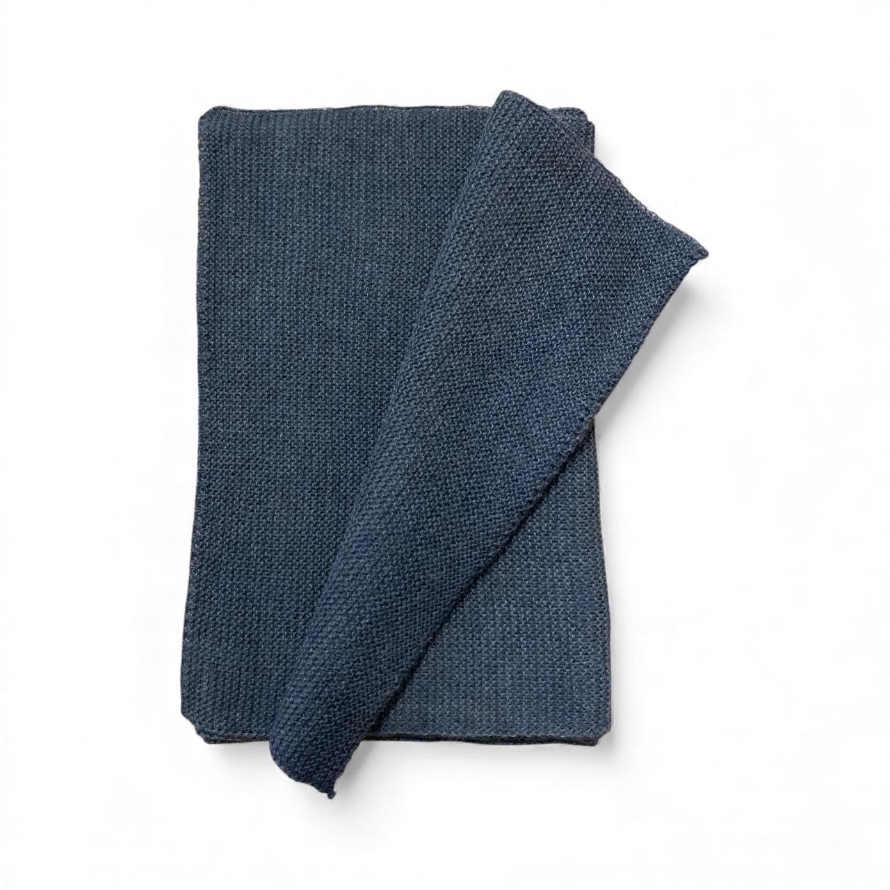 Oversized blue alpaca scarf